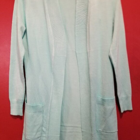 NEW Aqua Blue CIELO Long Cardigan Sweater Ladies SMALL - Picture 2 of 6